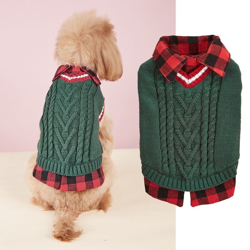 Perfecto para el otoño de cuello a cuadros a cuadros de invierno Cable Sweater Chalece