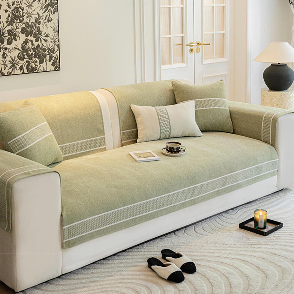 Coperchio di divano a graffio di Chenille Jacquard Wide Edge Design