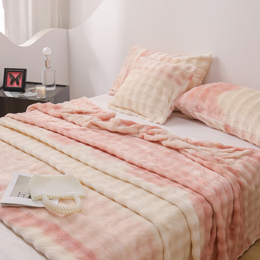Grade de lujo Faux Rabbit Fur Soft Manta Flat Sheet