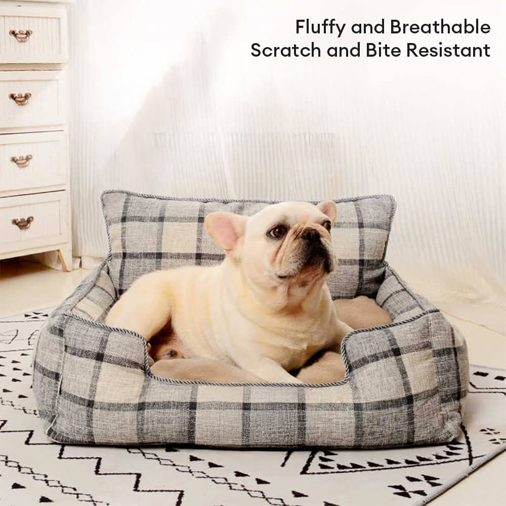 Camino de cama para perros y gatos con calzado calientes a cuadros vintage