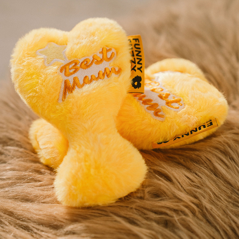 Juguete de perro de corazón chillido del día de la madre - Best Mum Trophy