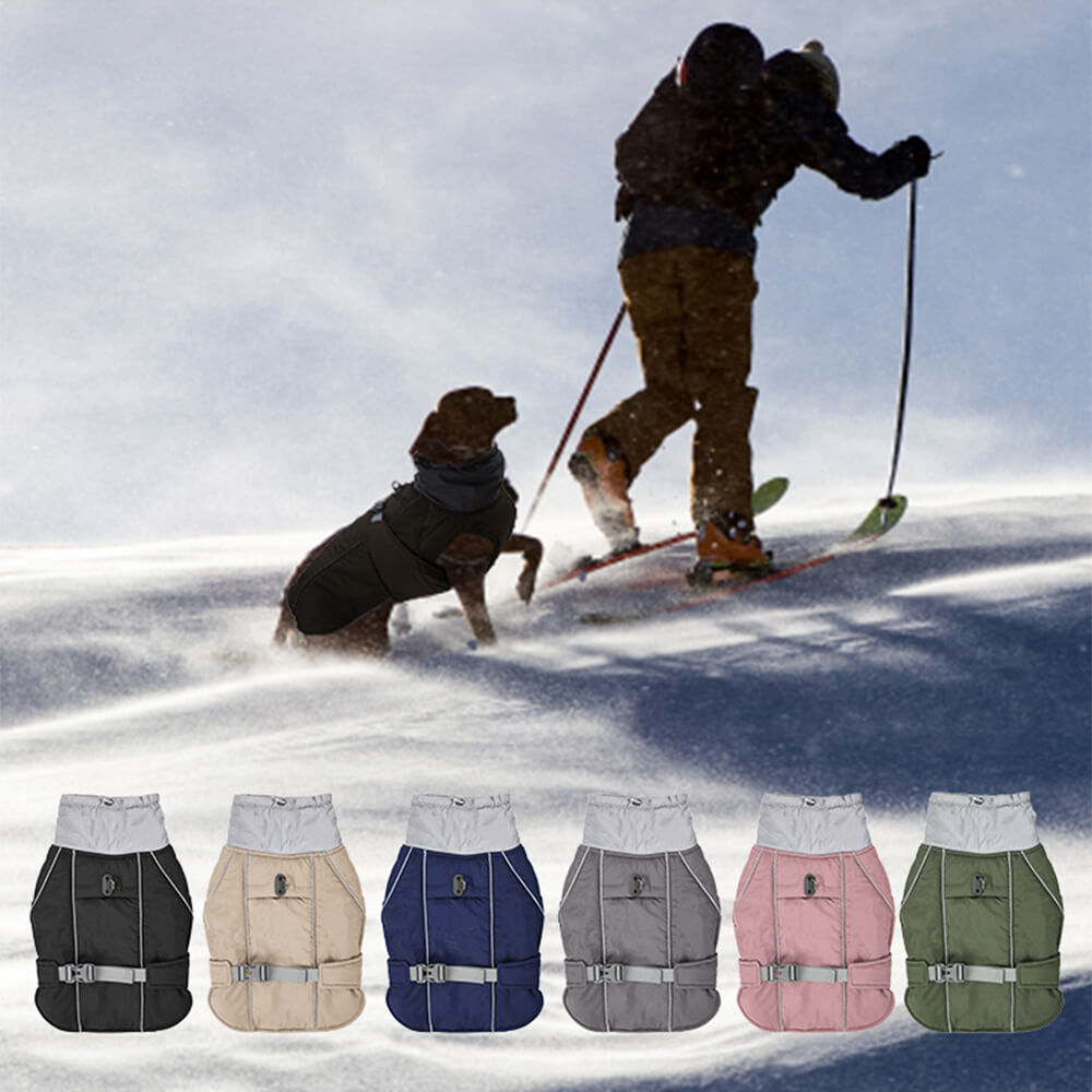 Chaqueta reflectante de perro caliente de cuello alto impermeable
