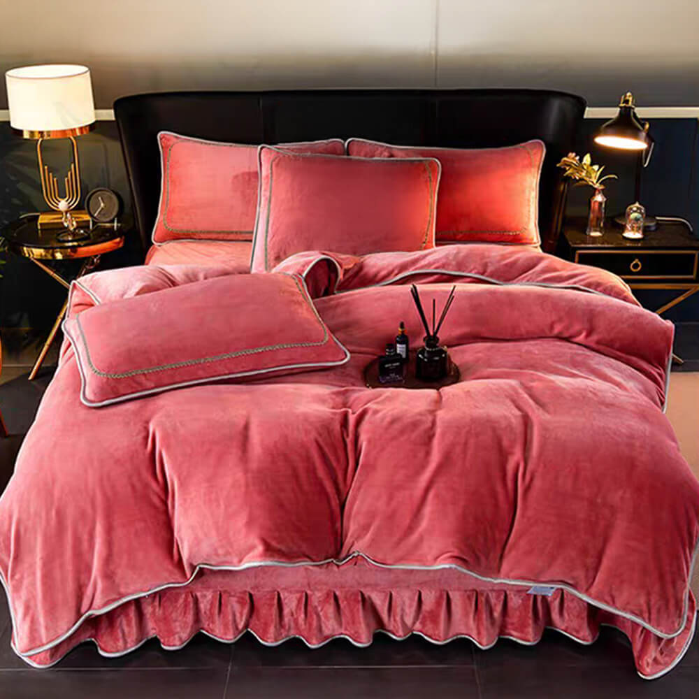Luxury Extra Spesso caldo Caldo Solido Foglio in pile in pile di latte set