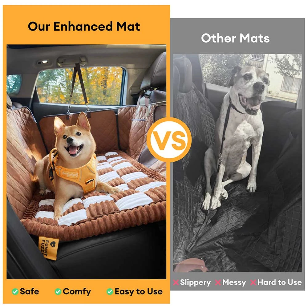 Cubierta de asiento de auto para hamacas para perros de hamaca de cuero de cuero sintético con alfombra