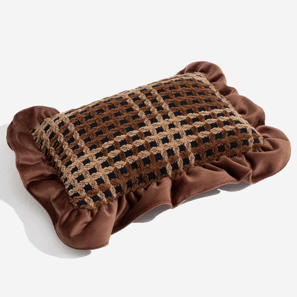 Lit d’oreiller pour chien de traversin confortable lavable à fleurs de luxe classique - Bliss Napper