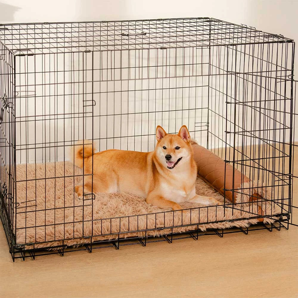 Cuero sinté de doble cara & Matina de perro esponjada de lujos de lujo cálido con almohada