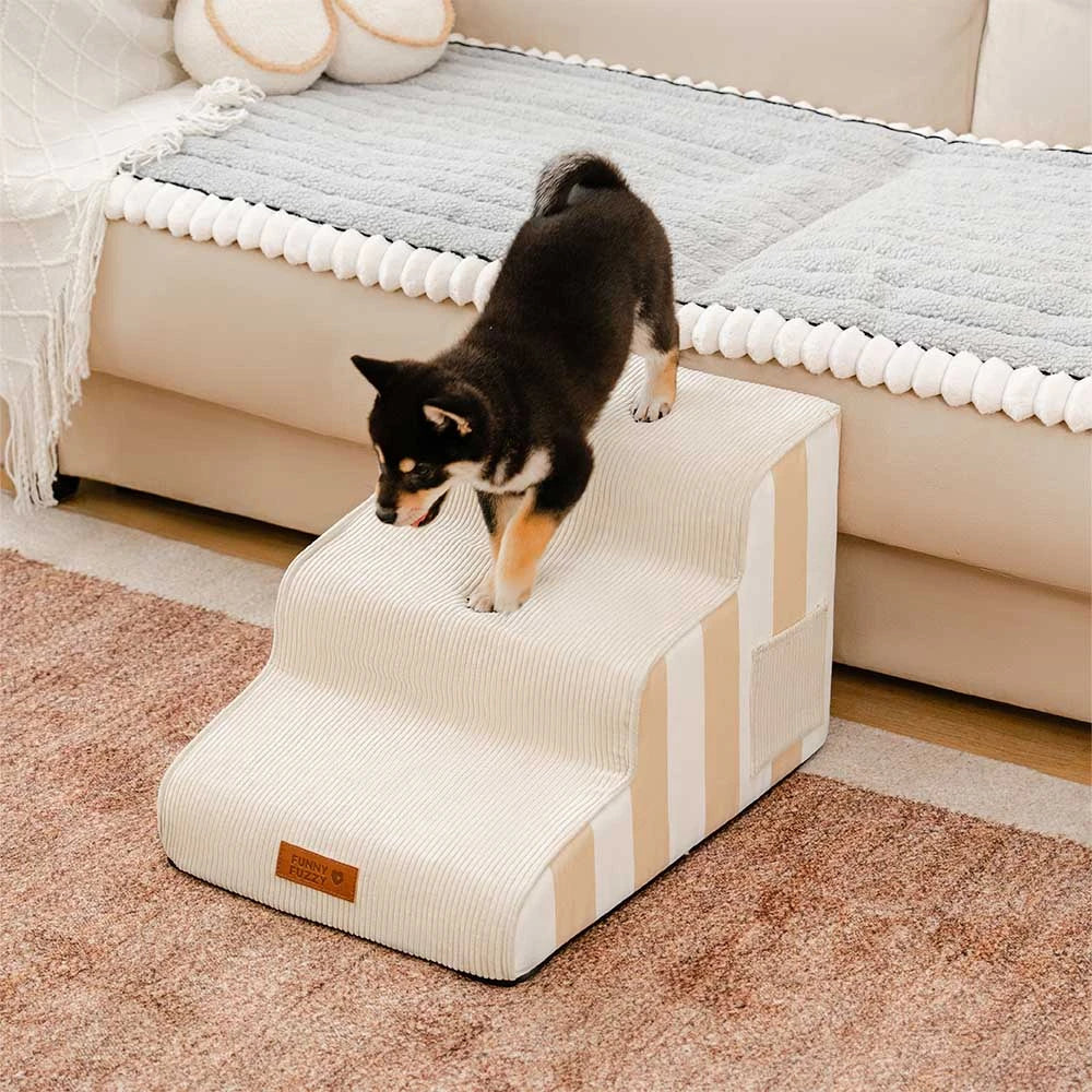 Trendy Striped Removable Sponge Anti-Slip Pet Stair - SafeStep