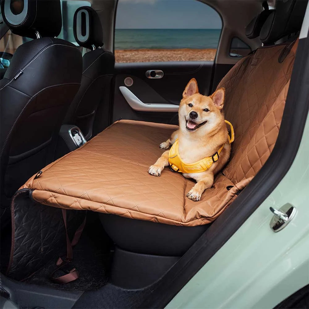 Cubierta de asiento de auto para hamacas para perros de hamaca de cuero de cuero sintético con alfombra