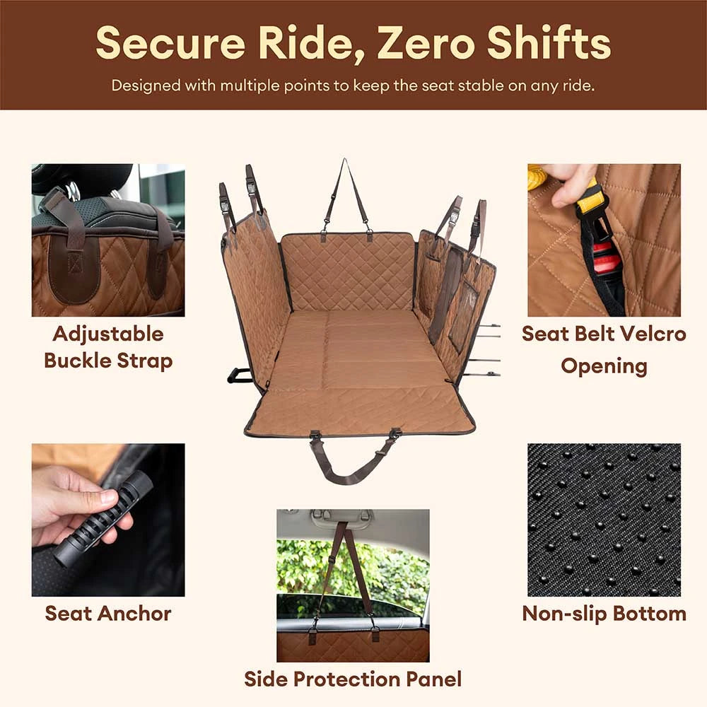 Cubierta de asiento de auto para hamacas para perros de hamaca de cuero de cuero sintético con alfombra