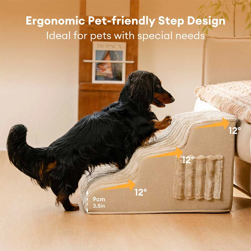 2 in 1 Fluffy Plush Sponge Detachable Pet Stair&Bed - CreamyRamp