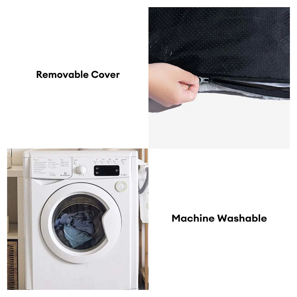 Plush Fluffy Thick Comfort Calming Dog Bed with Pillow