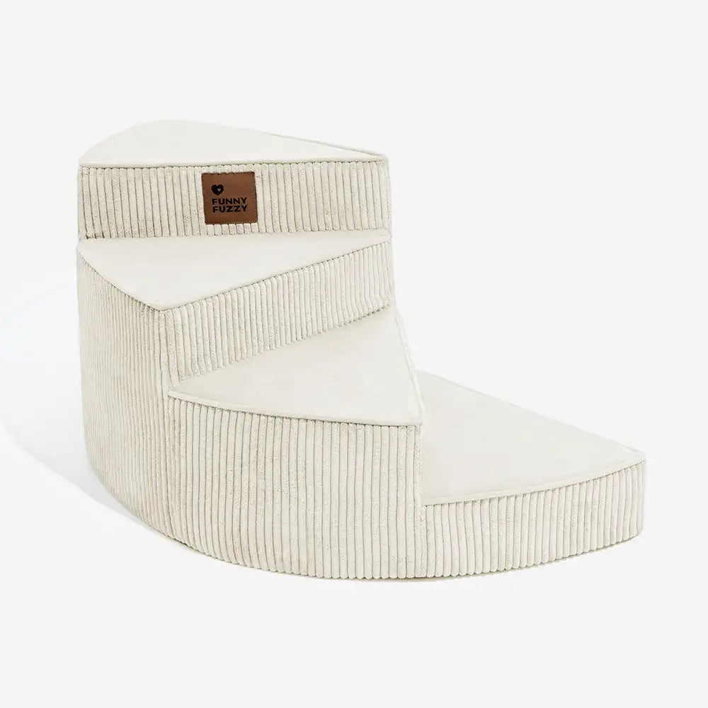Cozy Corduroy Joint-Friendly Removable Spiral Pet Stairs - CreamyStep