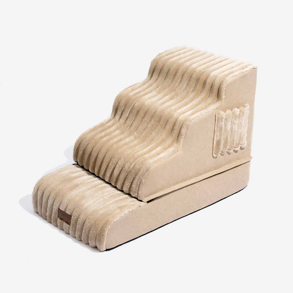 2 in 1 Fluffy Plush Sponge Detachable Pet Stair&Bed - CreamyRamp