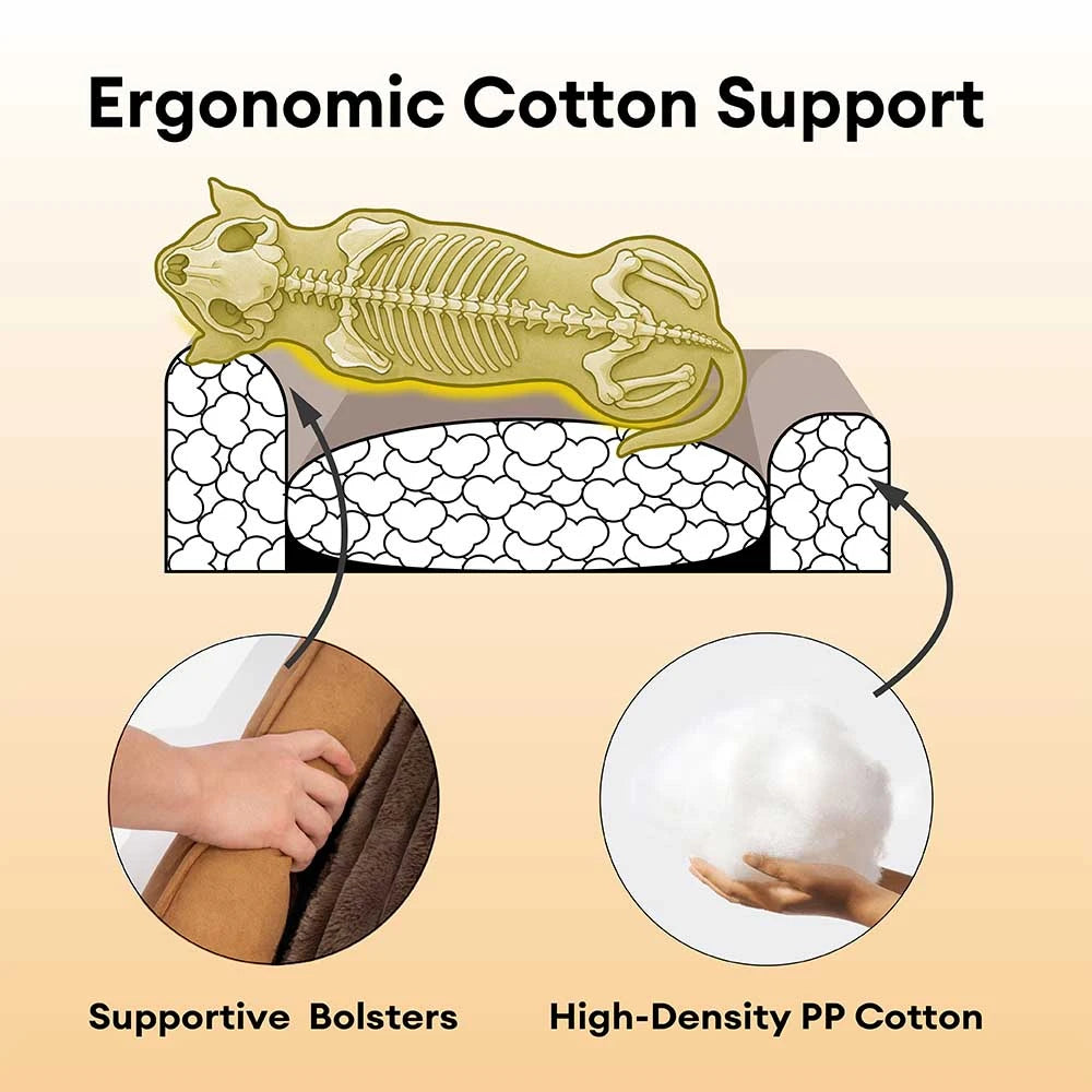 Retro Faux Suede Dual-sided Washable Bolster Dog Bed With Pillow – SweetDream