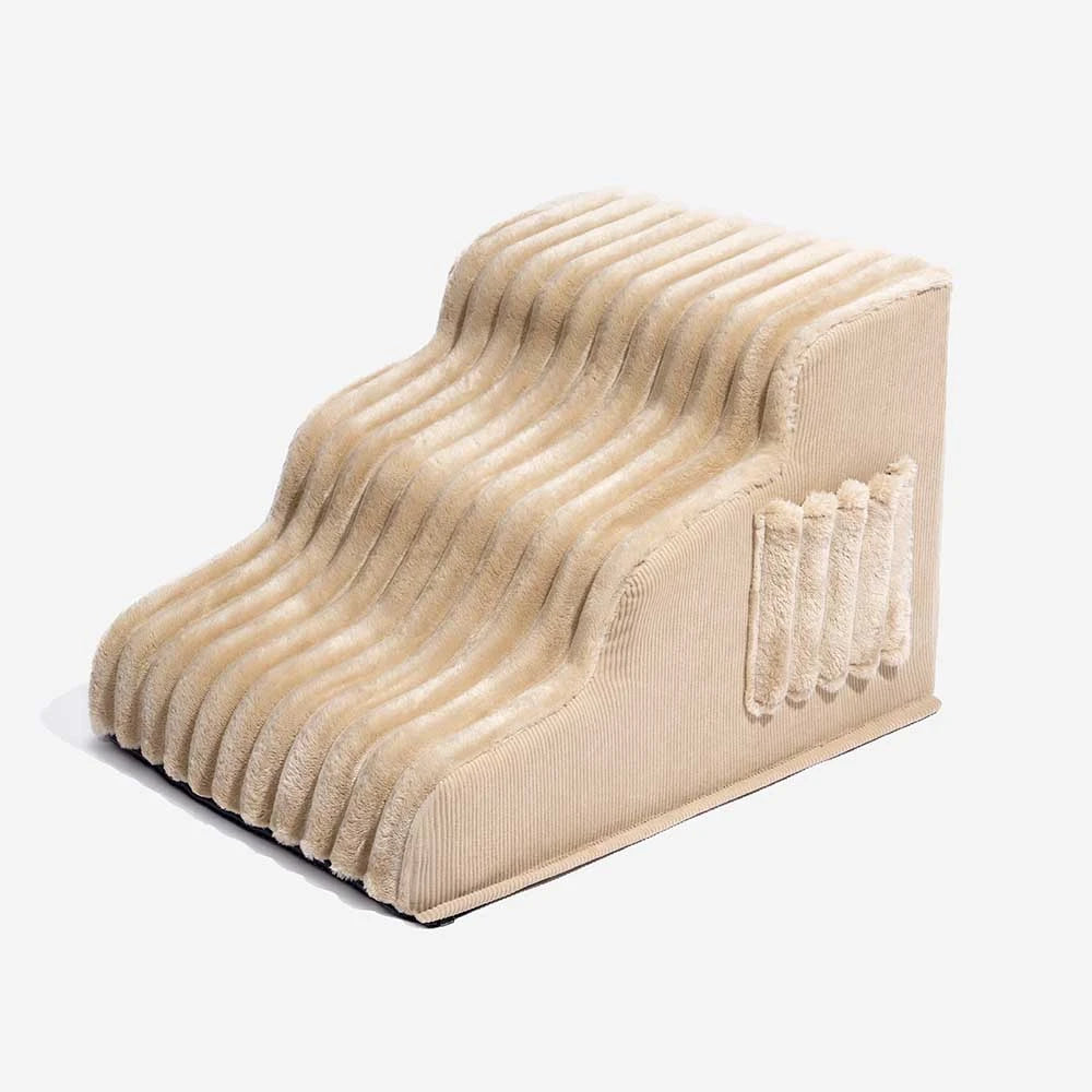 2 in 1 Fluffy Plush Sponge Detachable Pet Stair&Bed - CreamyRamp