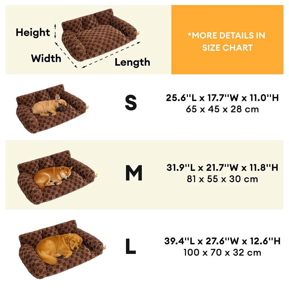 Checkered Fluffy Removable Orthopedic Dog Bolster Bed – CozyNest