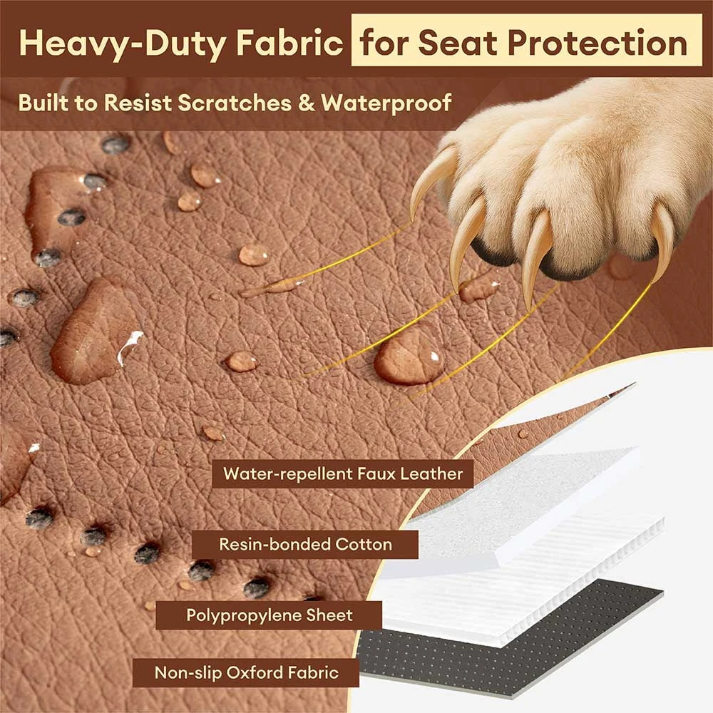 Cubierta de asiento de auto para hamacas para perros de hamaca de cuero de cuero sintético con alfombra
