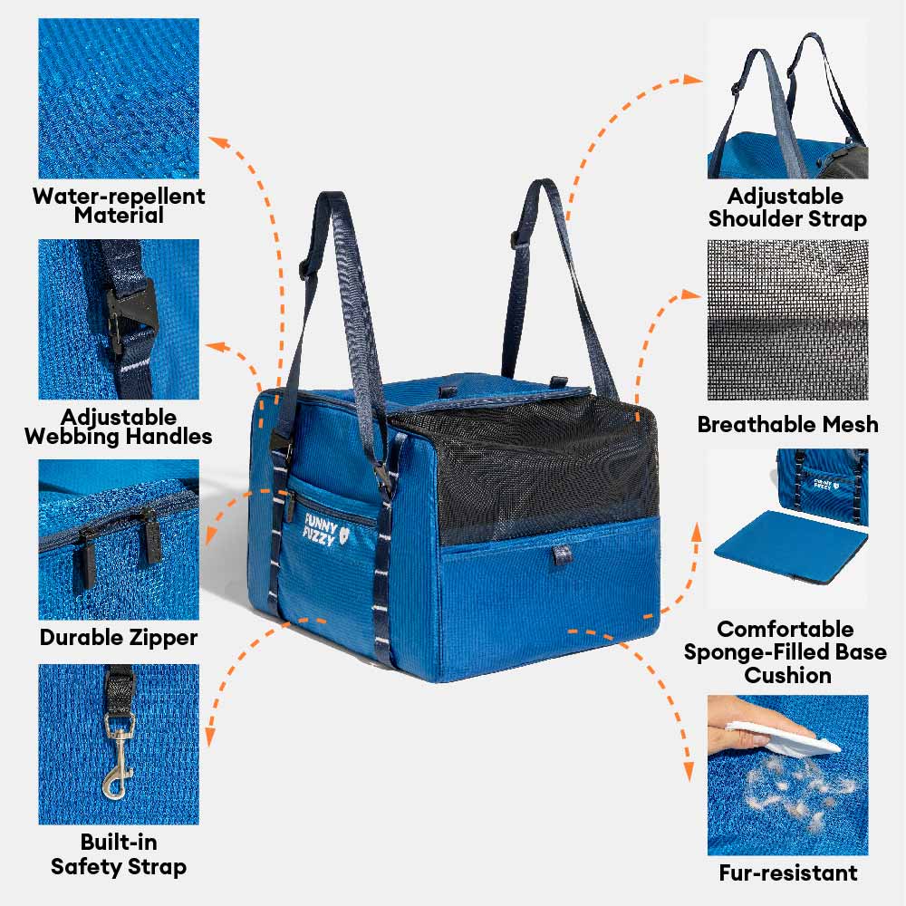 Lightweight Waterproof Safety Dog Booster Car Seat & Pet Carrier - Gympet