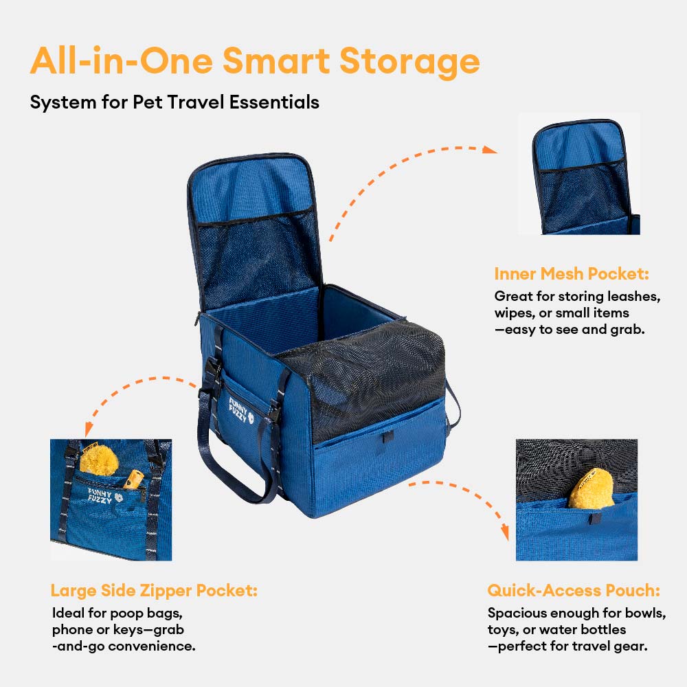 Lightweight Waterproof Safety Dog Booster Car Seat & Pet Carrier - Gympet