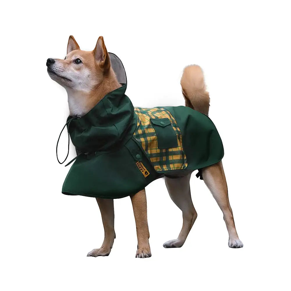 Imperméable réglable à carreaux vintage pour chien - Protection contre les intempéries