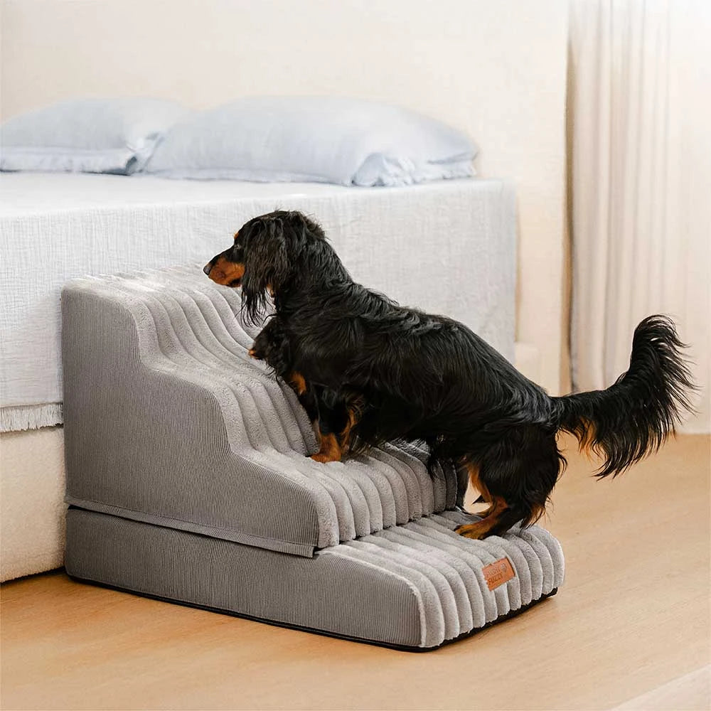 2 in 1 Fluffy Plush Sponge Detachable Pet Stair&Bed - CreamyRamp