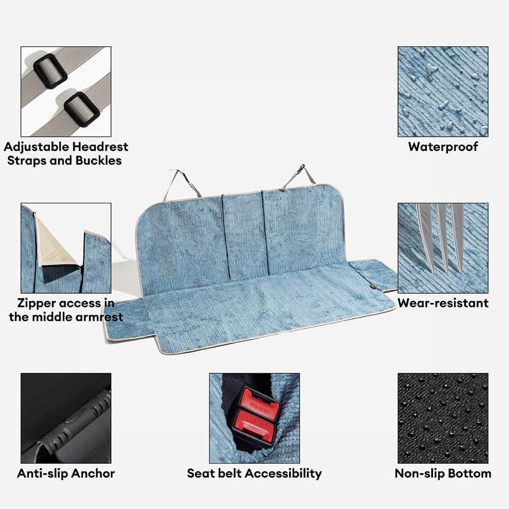 Protector del asiento del asiento de la mascota de chenilla a rayas impermeables