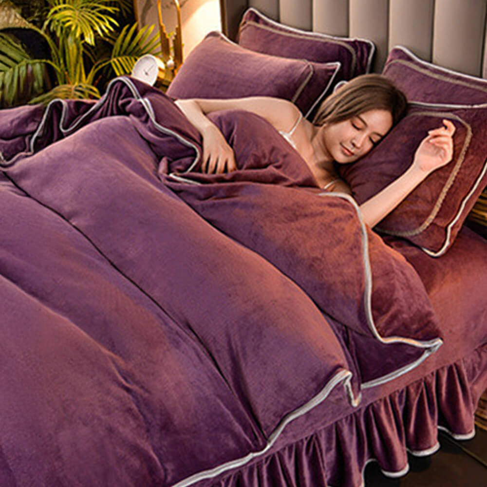 Luxury Extra Spesso caldo Caldo Solido Foglio in pile in pile di latte set