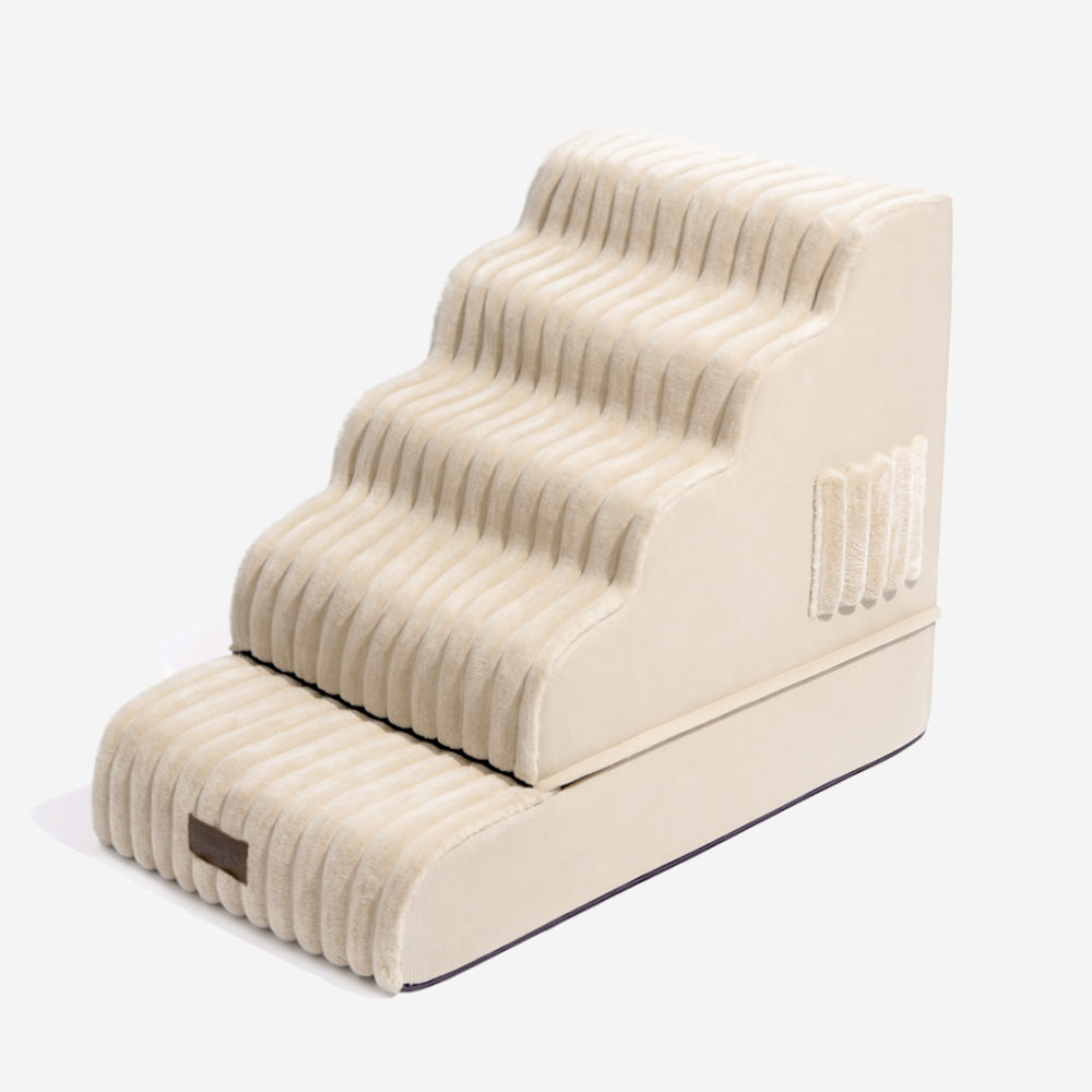 2 in 1 Fluffy Plush Sponge Detachable Pet Stair&Bed - CreamyRamp