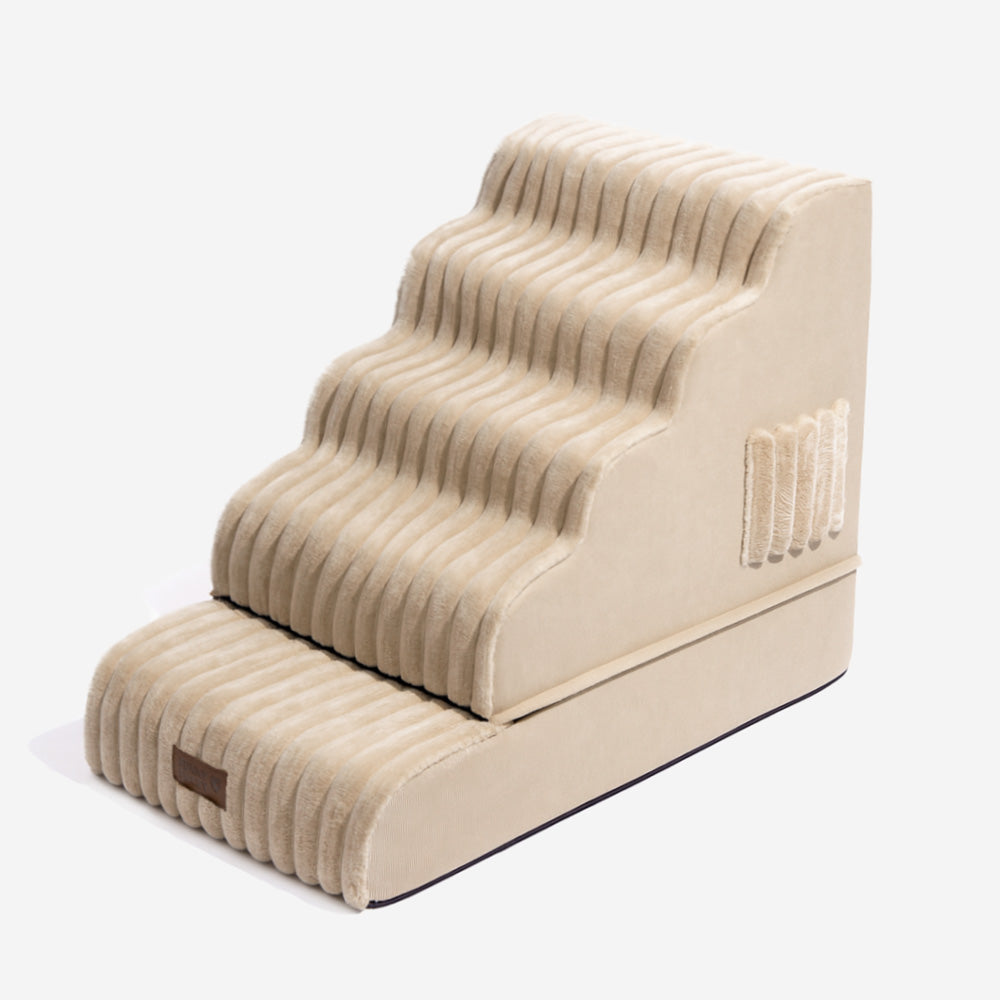 2 in 1 Fluffy Plush Sponge Detachable Pet Stair&Bed - CreamyRamp