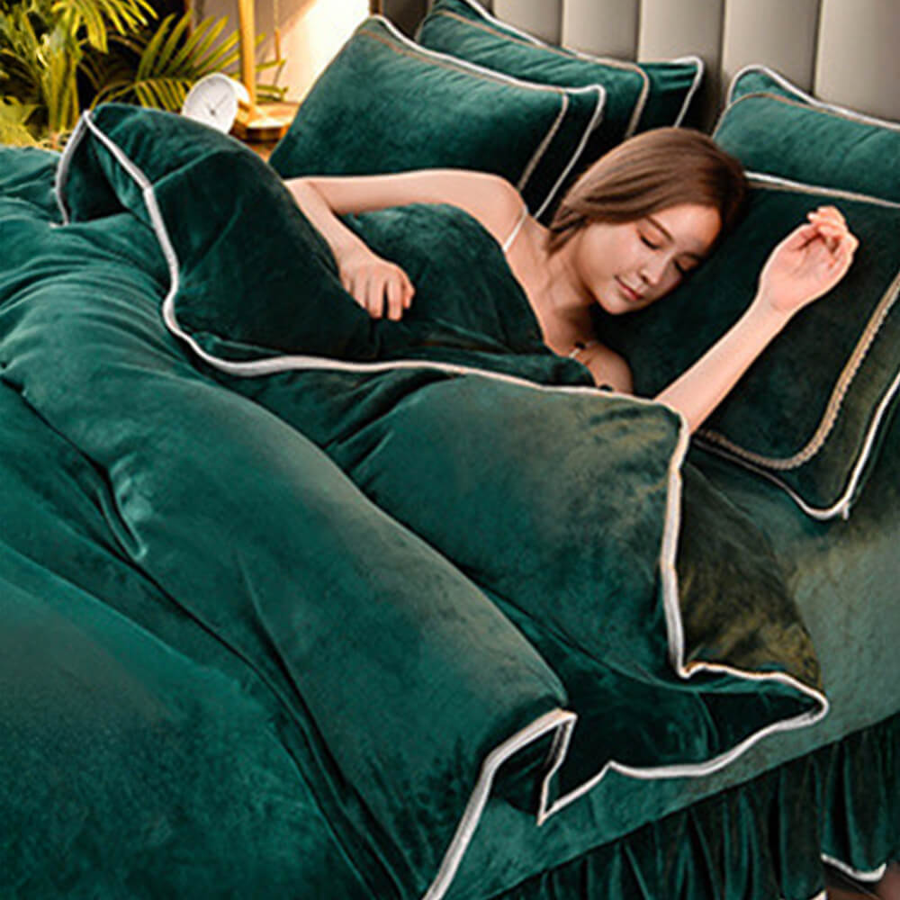 Luxury Extra Spesso caldo Caldo Solido Foglio in pile in pile di latte set