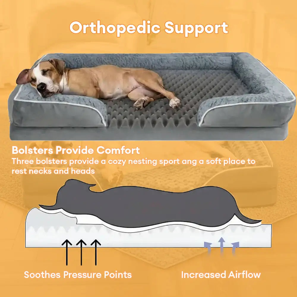 Abnehmbares, wasserdichtes orthopädisches Hundebett mit vollständiger Rundumunterstützung