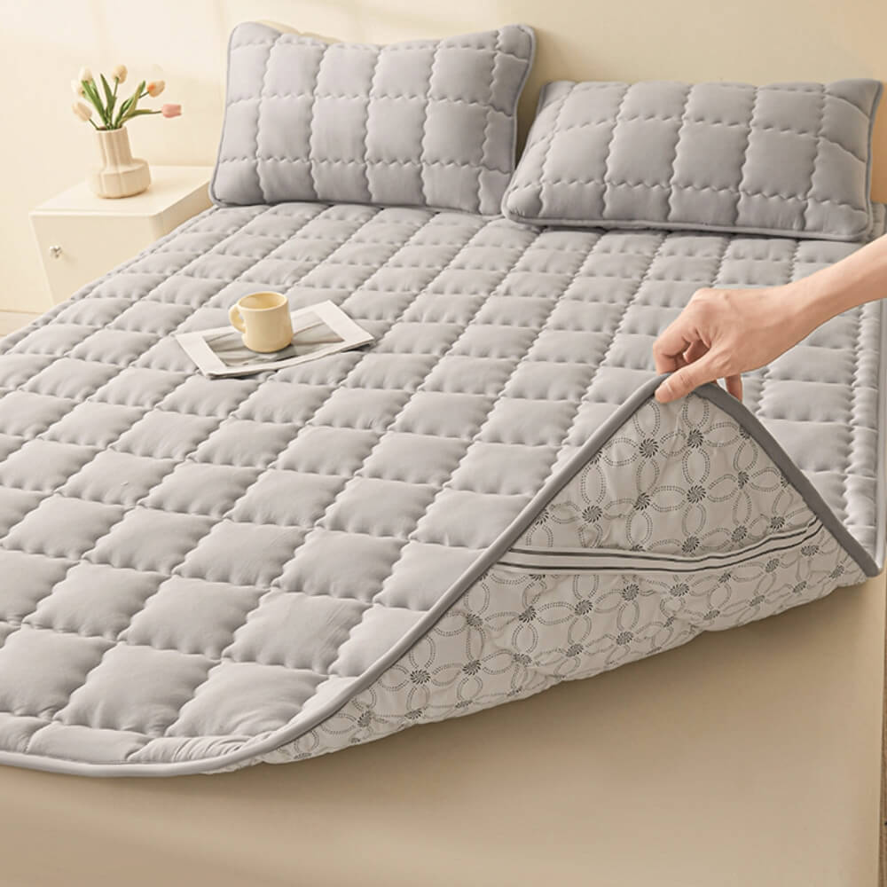 Topper materasso non slip trapuntato traspirato per tutte le season