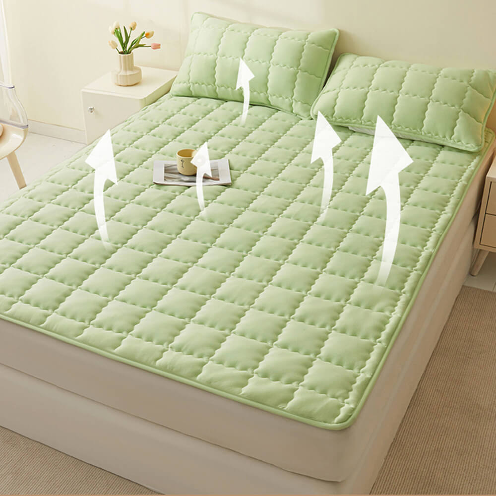 Topper materasso non slip trapuntato traspirato per tutte le season