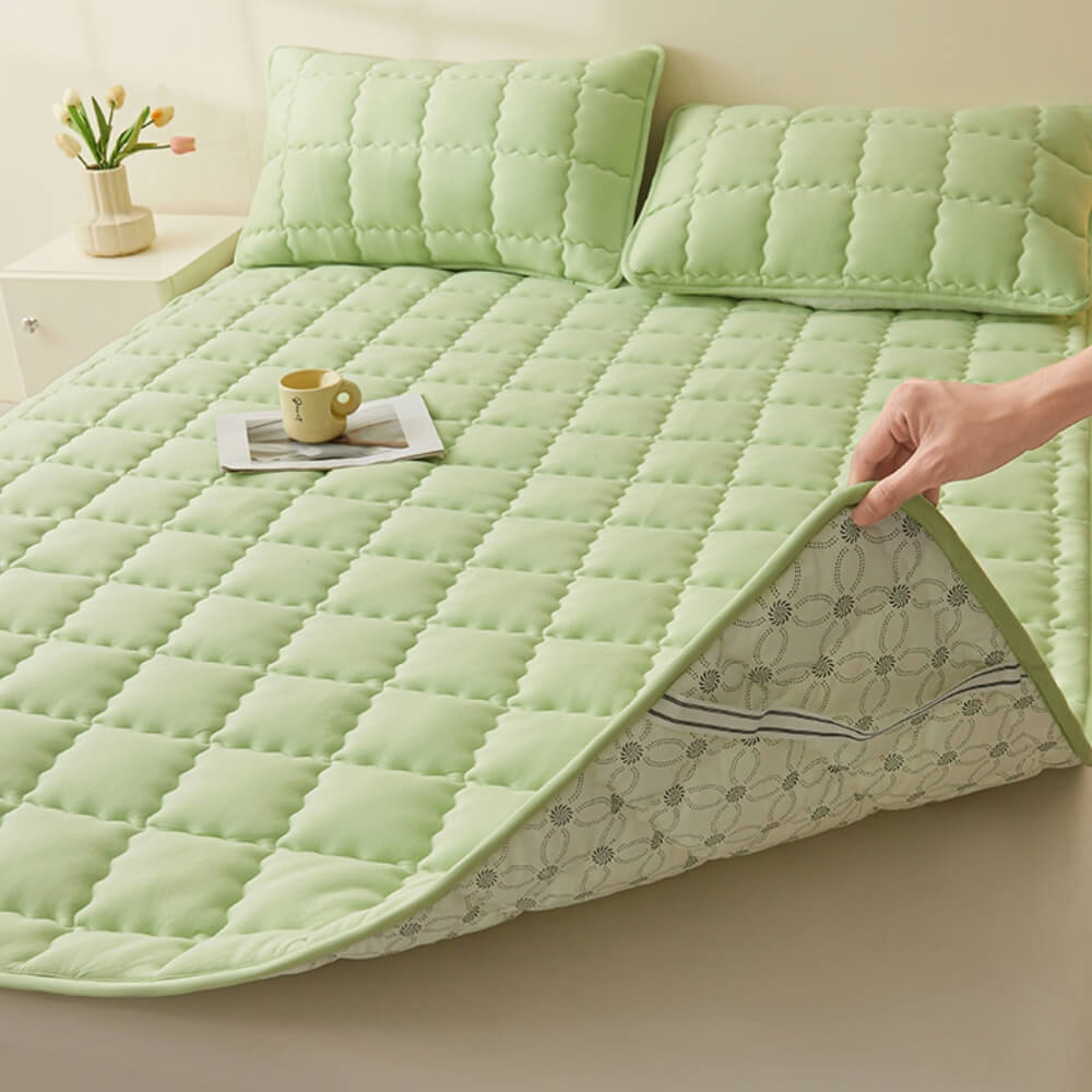 Topper materasso non slip trapuntato traspirato per tutte le season