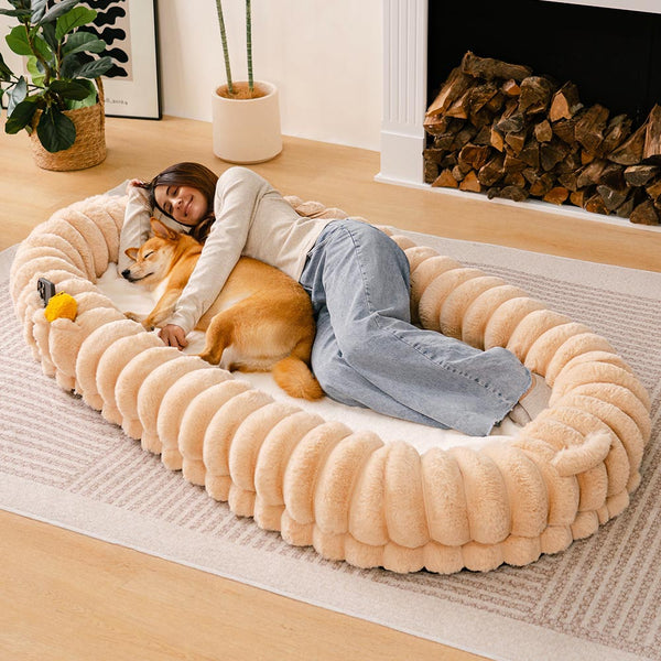 Creamy Plush Super Large Donut Donut Dog Led - Cubble Cradle