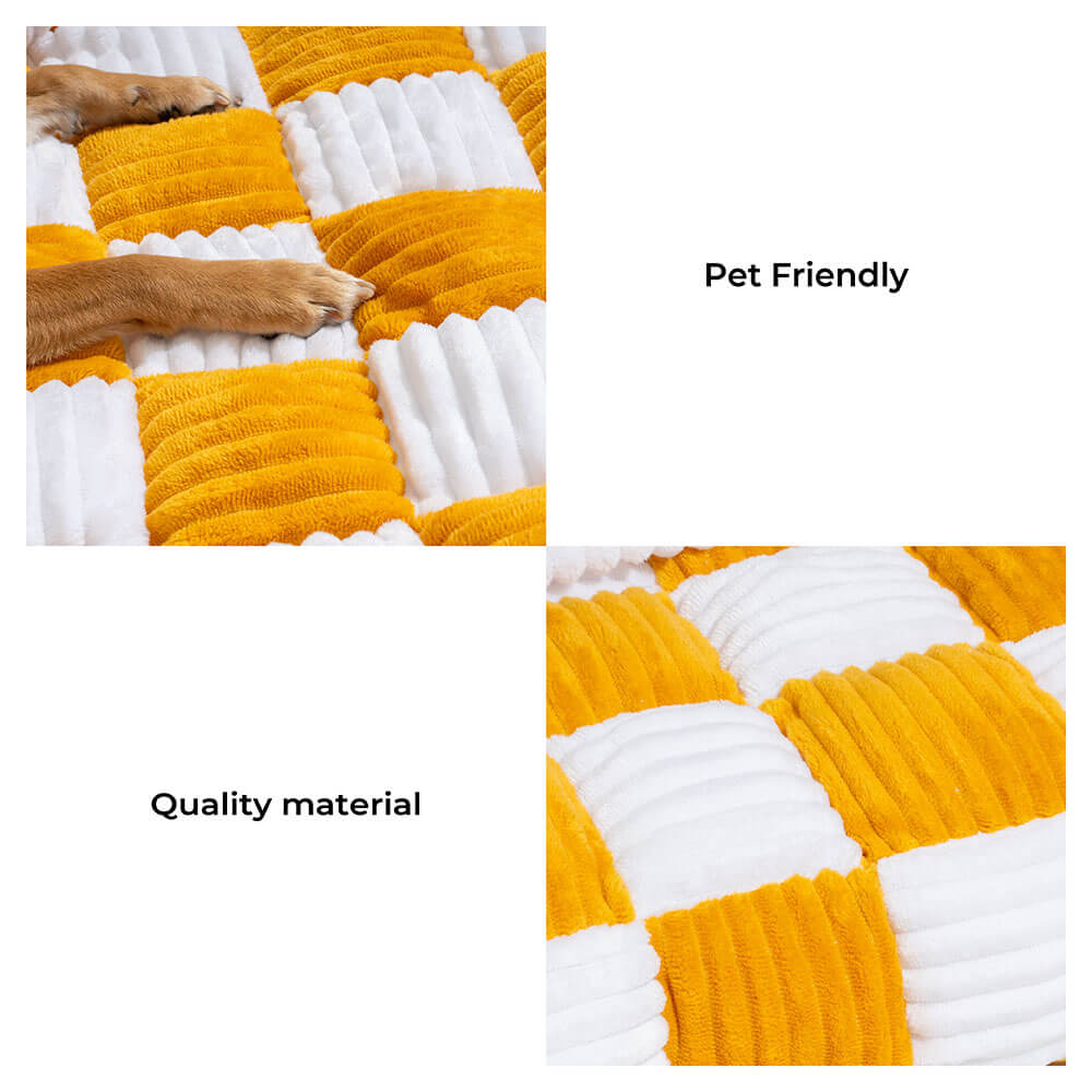 Cream quadrato a quadri accoglienti per cagnolini per mobili coperture per mobili
