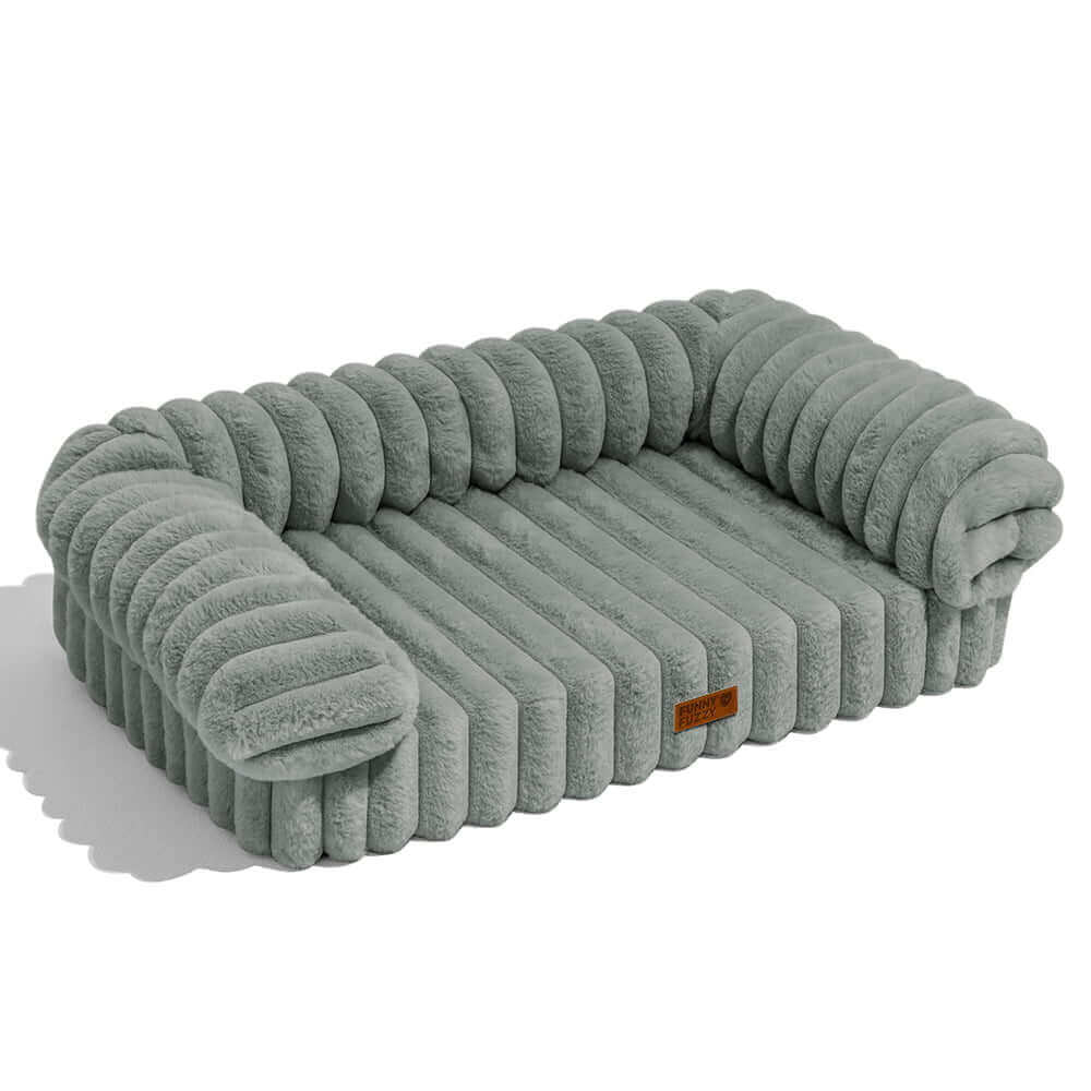 Canapé-lit orthopédique pour chien et chat, confort moelleux, crème