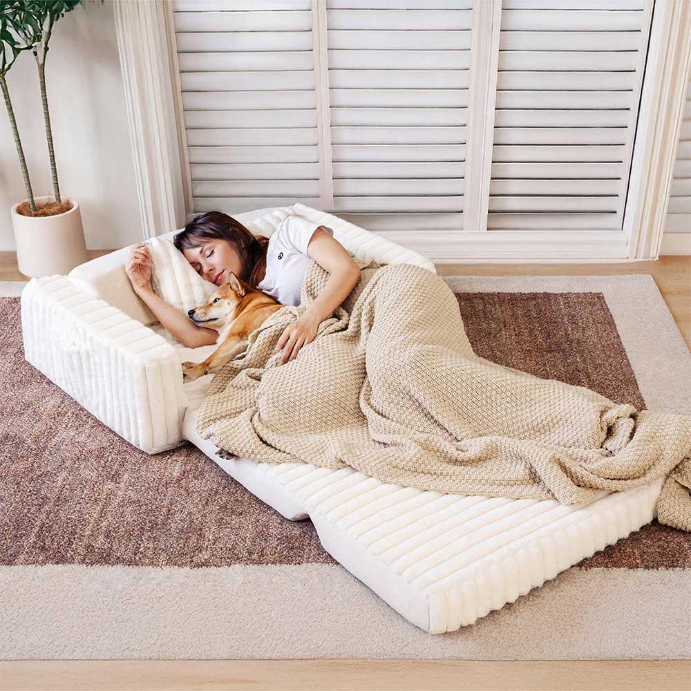 Creamy Fluffy Orthopedic Orthopedic Human Dog Bolster Led - Comfort espandibile