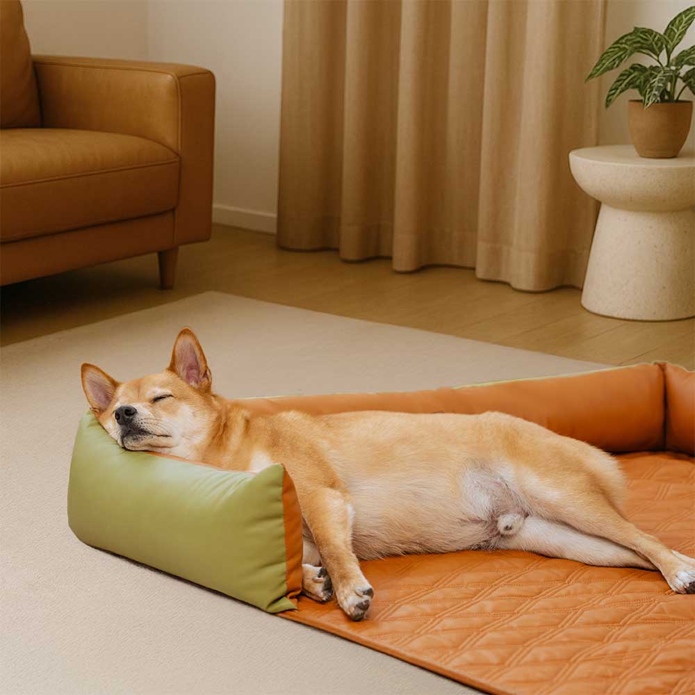 Deluxe Water-repellent Faux Leather Bolster Dog Mat Couch Cover
