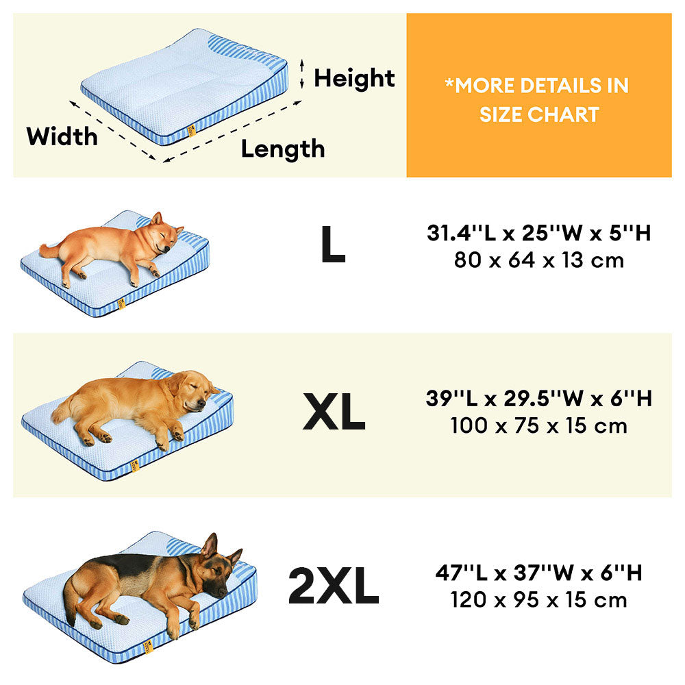 Cama de perros ortopédico de rectángulo lavable de enfriamiento extra grande - siesta de enfriamiento