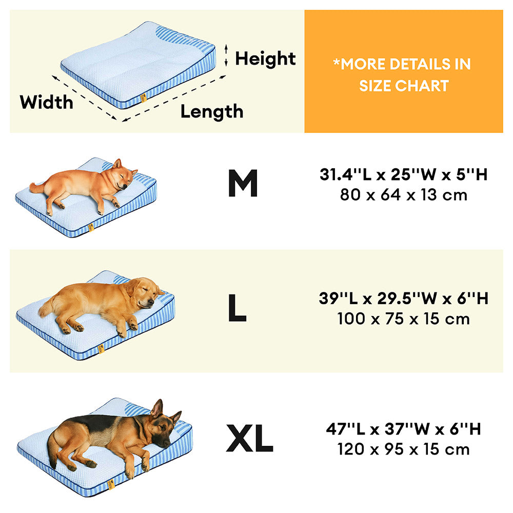 Cama de perros ortopédico de rectángulo lavable de enfriamiento extra grande - siesta de enfriamiento