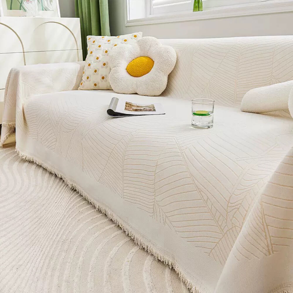 Coperchio di divano anti-scratch addensato con copertura anti-scratch addensato di foglia grande