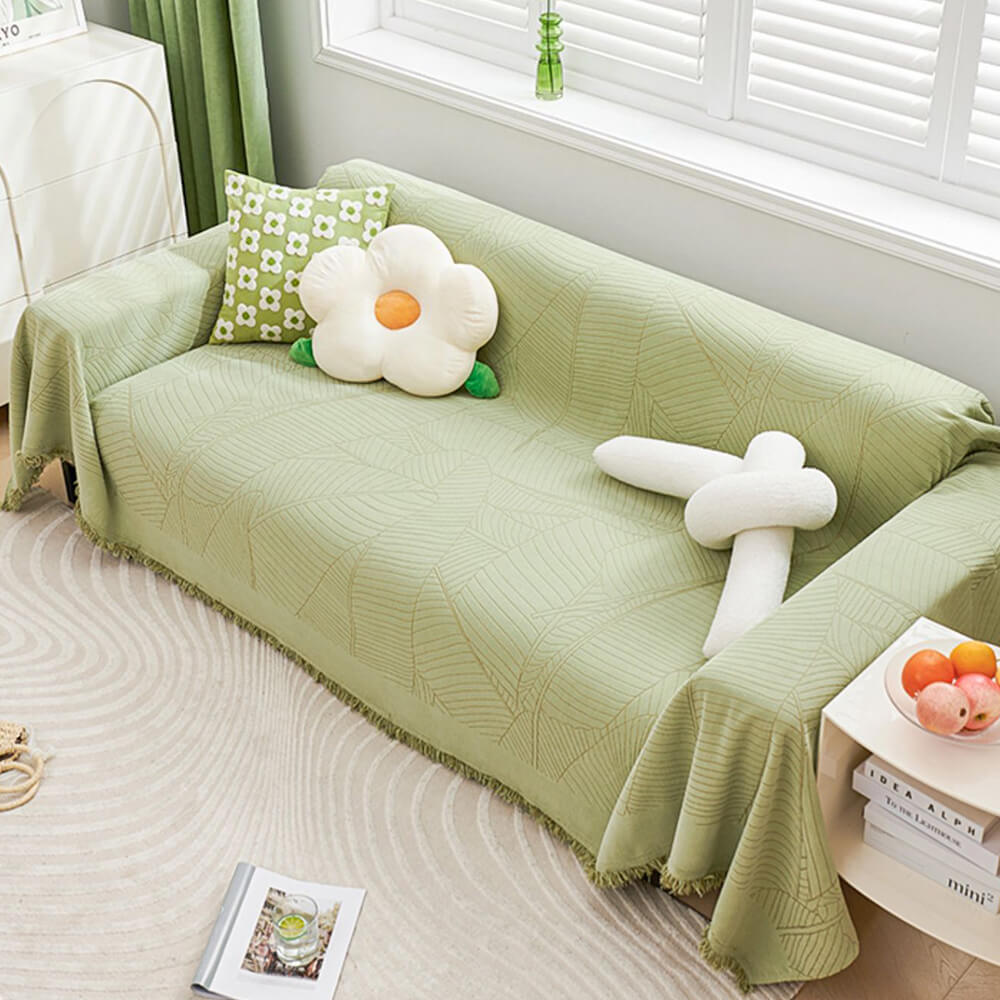 Coperchio di divano anti-scratch addensato con copertura anti-scratch addensato di foglia grande
