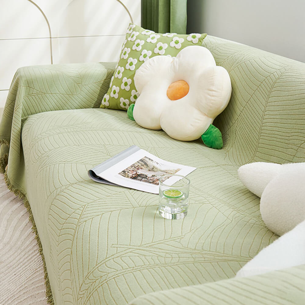 Coperchio di divano anti-scratch addensato con copertura anti-scratch addensato di foglia grande
