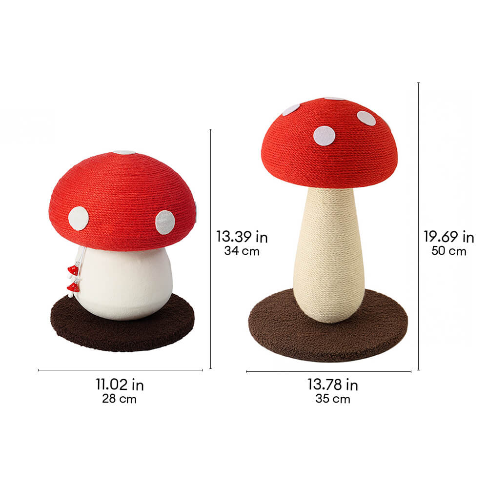 Posta di graffi di sisal naturale a forma di funghi per gatti di grandi dimensioni