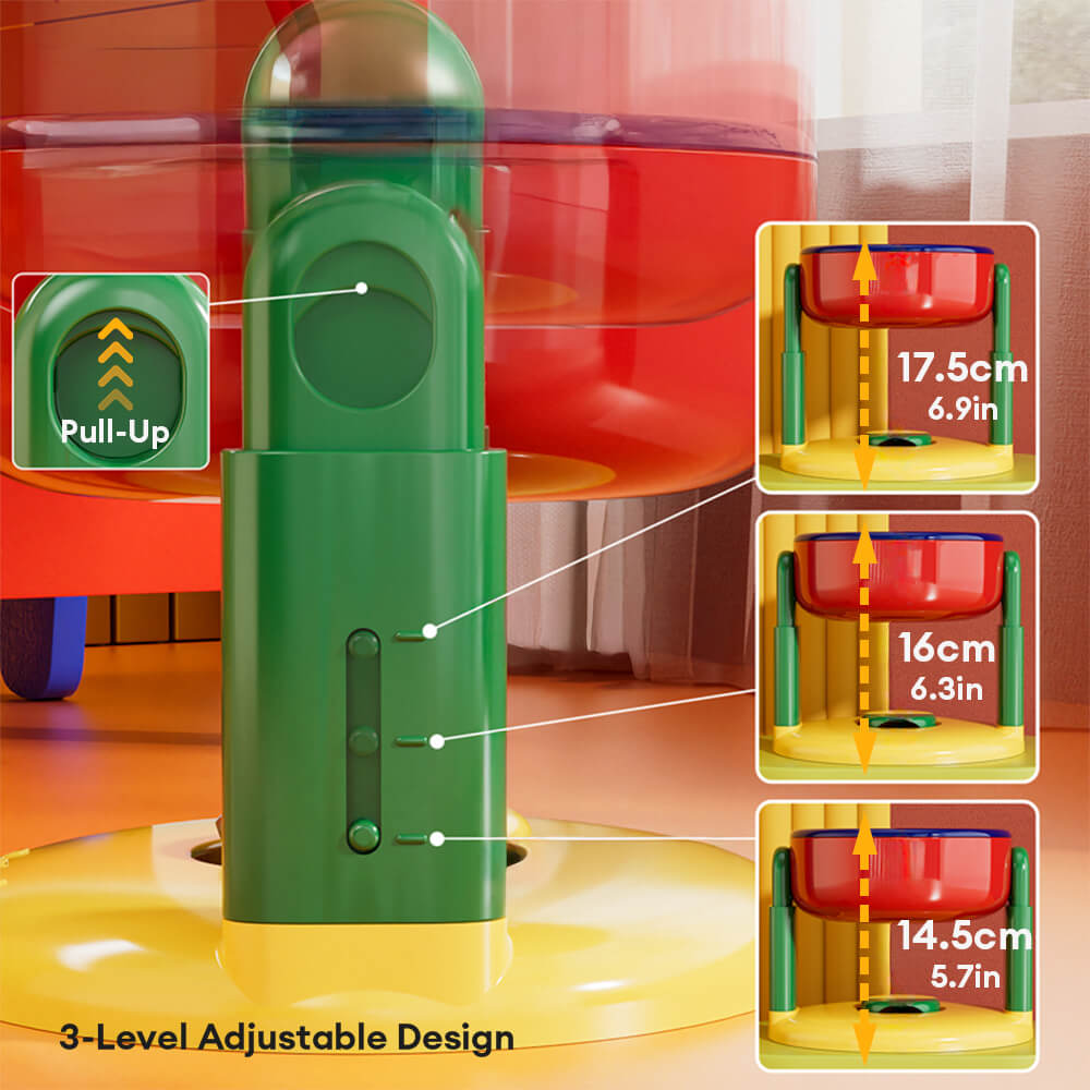 Neck Protection Adjustable Raised Pet Bowl with Anti-Slip Suction Base