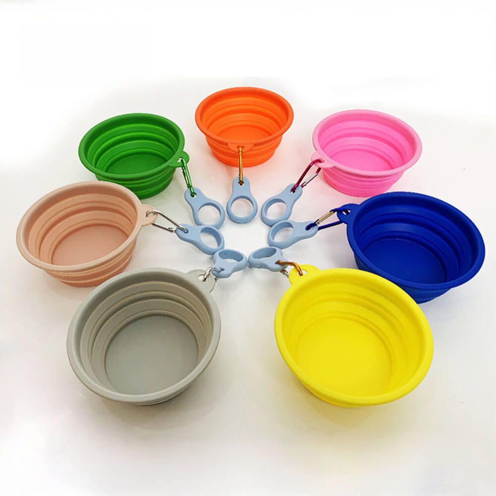 Tazón de alimentos y agua de silicona y agua de silicona expandible portátil