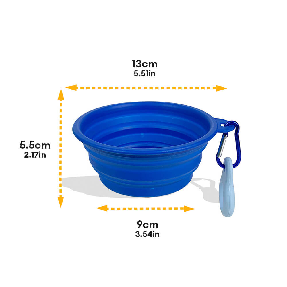 Tazón de alimentos y agua de silicona y agua de silicona expandible portátil