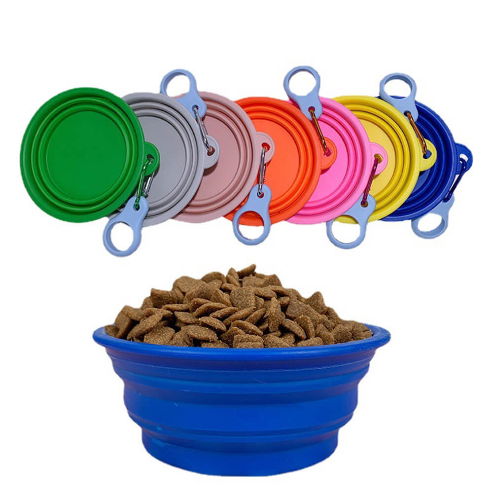 Tazón de alimentos y agua de silicona y agua de silicona expandible portátil