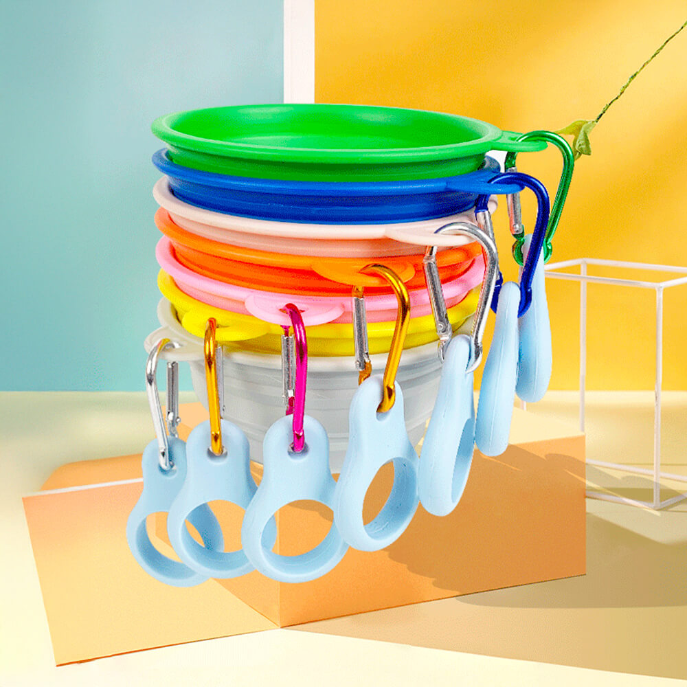 Tazón de alimentos y agua de silicona y agua de silicona expandible portátil